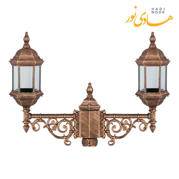 چراغ پارکی دو شاخه با شاخه J بیتانور مدل شش ضلعی Bi-5625
