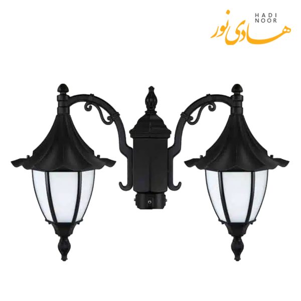 چراغ پارکی دو شاخه با شاخه L بیتانور مدل چتری خمره ای Bi-5821