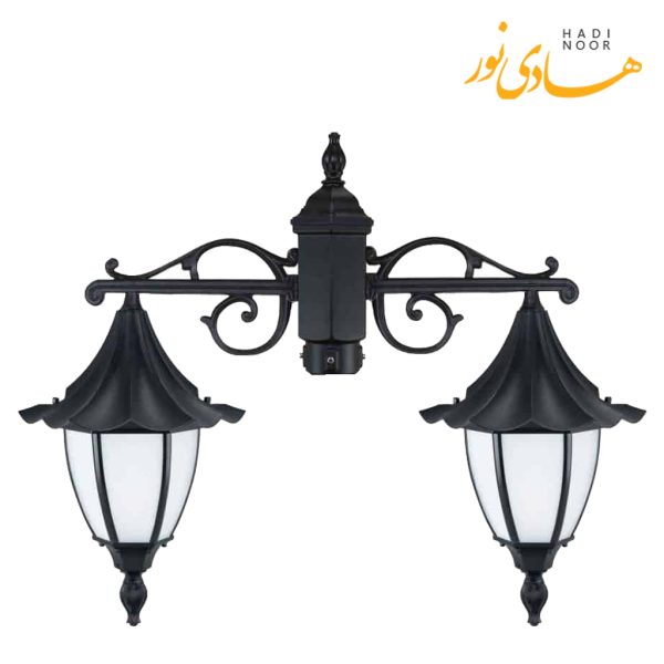 چراغ پارکی دو شاخه با شاخه T بیتانور مدل چتری خمره ای Bi-5827