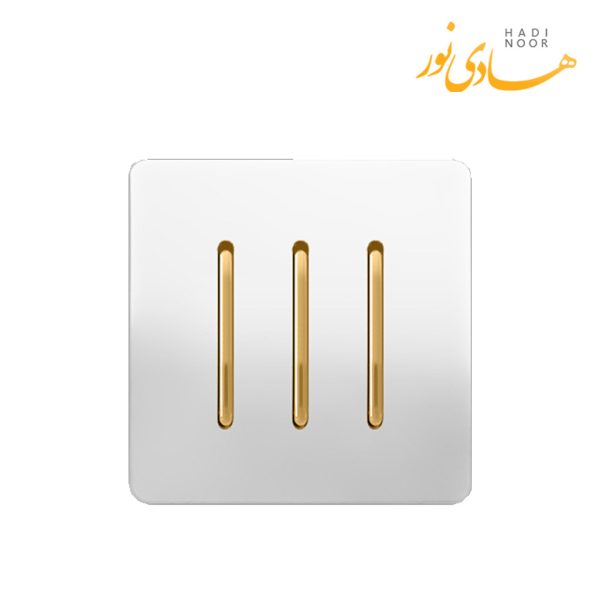 کلید سه پل آسیا الکتریک مدل کریستال سفید
