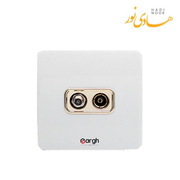 پریز آنتن دو منظوره آسیا الکتریک مدل کریستال سفید